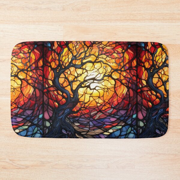 Item preview, Tree of Life Stained Glass Art Abstract Mosaic Landscape designed and sold by pinkal.