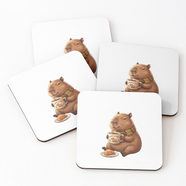 Item preview, Cute Capybara Capyuccino Coffee Stickers designed and sold by VisionGraphic.