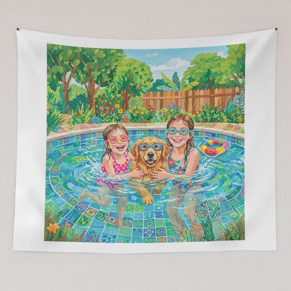 Item preview, Summer Pool Fun Children And Dog designed and sold by Home Decor Art.