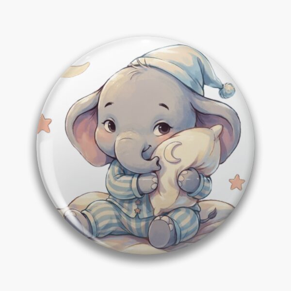 Item preview, An Adorable Baby Elephant - Pastel Blue Bedtime designed and sold by DigitfanStudio.
