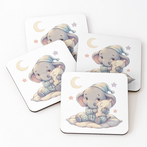 Item preview, An Adorable Baby Elephant - Pastel Blue Bedtime designed and sold by DigitfanStudio.