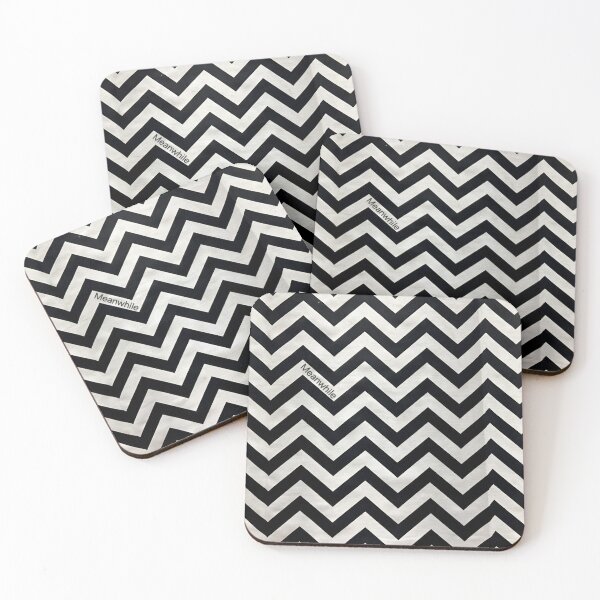 Item preview, Meanwhile Cryptic Quote Black White Chevron Art designed and sold by FineArtShirts.