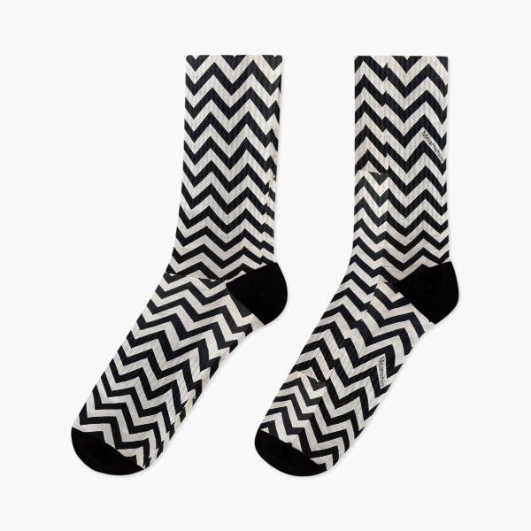 Item preview, Meanwhile Cryptic Quote Black White Chevron Art designed and sold by FineArtShirts.