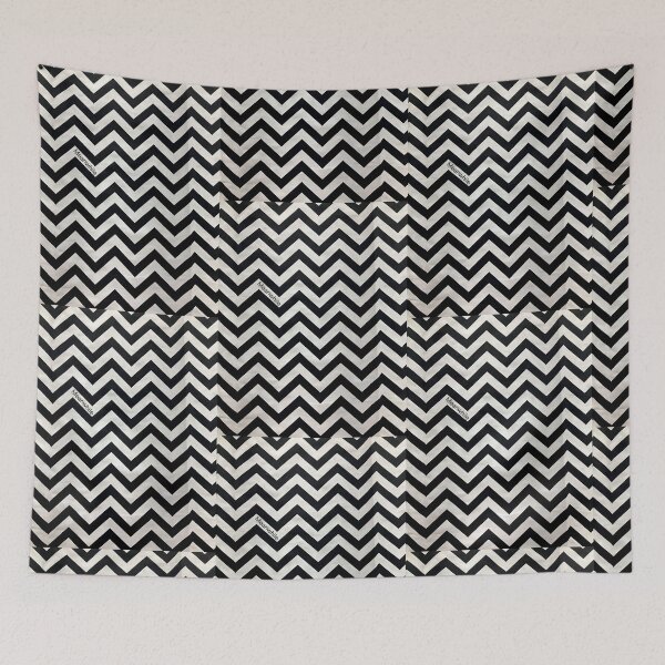 Item preview, Meanwhile Cryptic Quote Black White Chevron Art designed and sold by FineArtShirts.