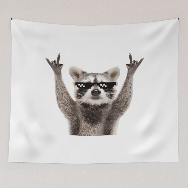 Item preview, Lunettes amusantes avec le signe du Raccoon Rock designed and sold by PeaceTypo.