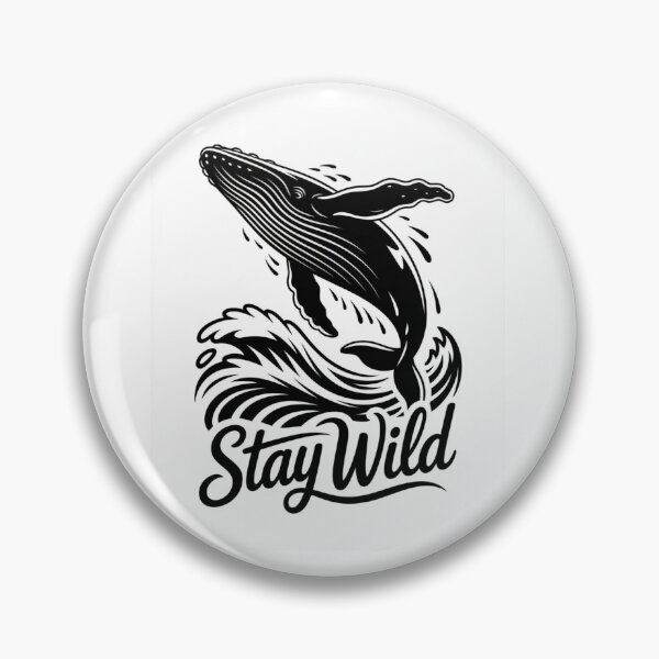 Item preview, Stay Wild Whale - Minimal Ocean Wildlife Illustration | Black & White Nautical Design designed and sold by Ajayk27.