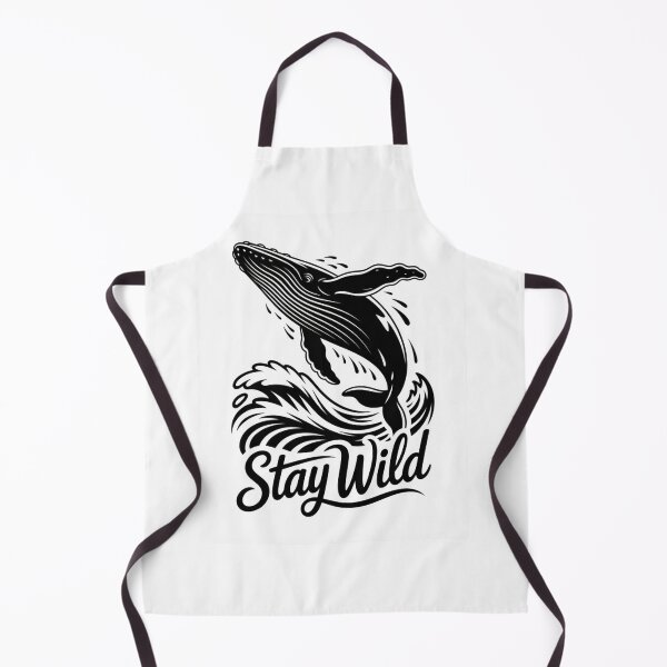 Item preview, Stay Wild Whale - Minimal Ocean Wildlife Illustration | Black & White Nautical Design designed and sold by Ajayk27.