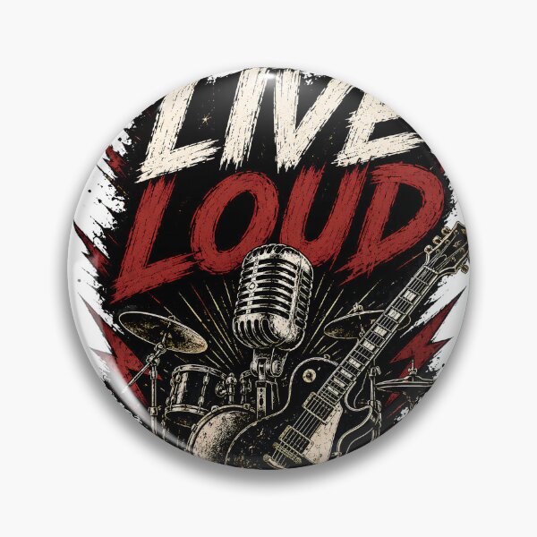 Item preview, Live Loud | Vintage Rock Guitar & Microphone Music T-Shirt designed and sold by CalmMandala.