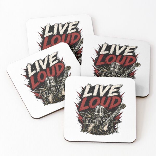 Item preview, Live Loud | Vintage Rock Guitar & Microphone Music T-Shirt designed and sold by CalmMandala.