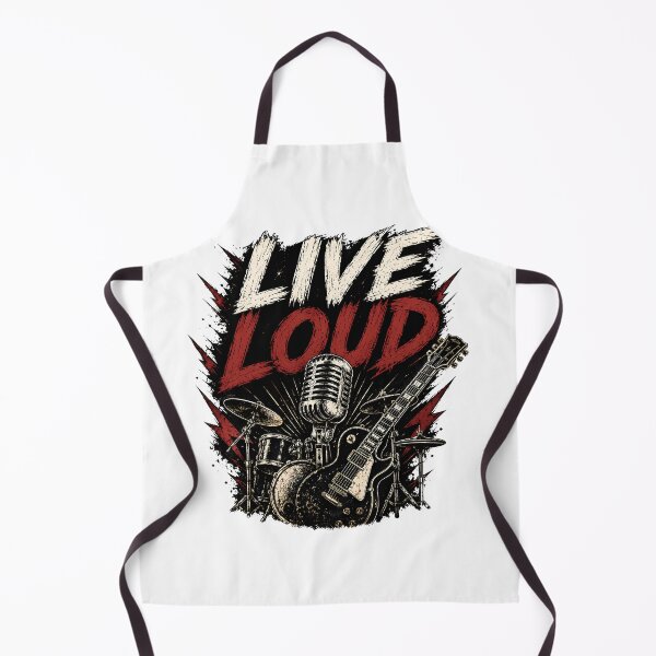 Item preview, Live Loud | Vintage Rock Guitar & Microphone Music T-Shirt designed and sold by CalmMandala.