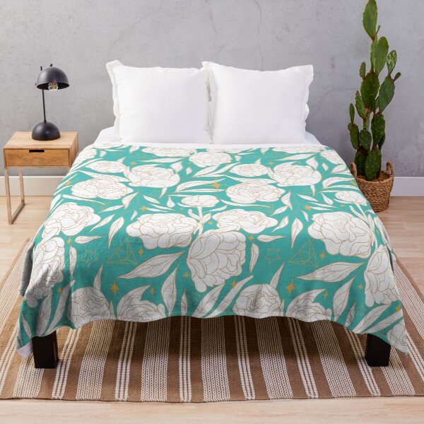 Item preview, Magic Peonies - Turquoise designed and sold by prynadd / Alena's Magic Patterns.