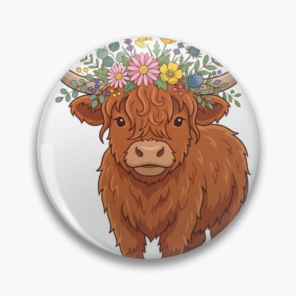 Item preview, Highland Cow With Flower Crown Art.png designed and sold by VisionGraphic.