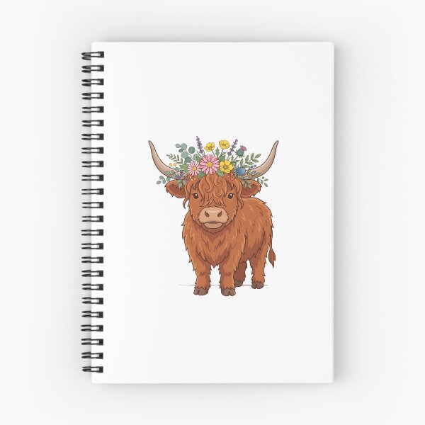 Item preview, Highland Cow With Flower Crown Art.png designed and sold by VisionGraphic.