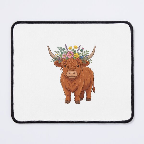 Item preview, Highland Cow With Flower Crown Art.png designed and sold by VisionGraphic.