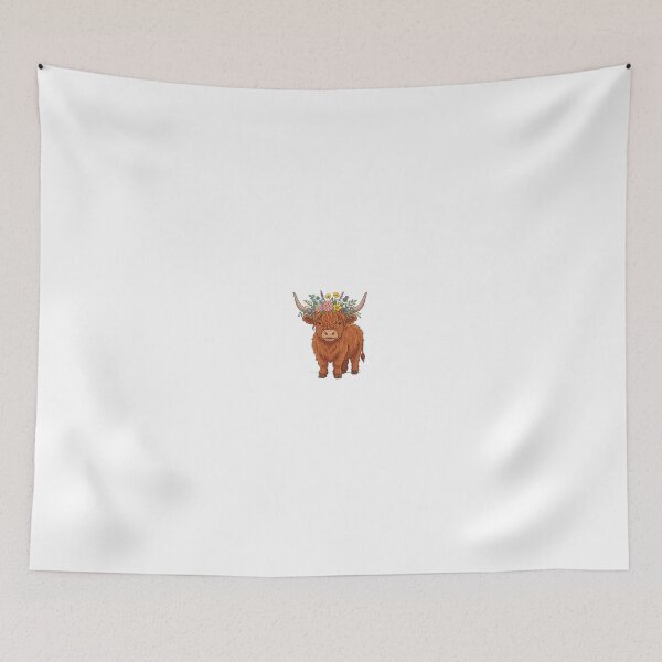 Item preview, Highland Cow With Flower Crown Art.png designed and sold by VisionGraphic.
