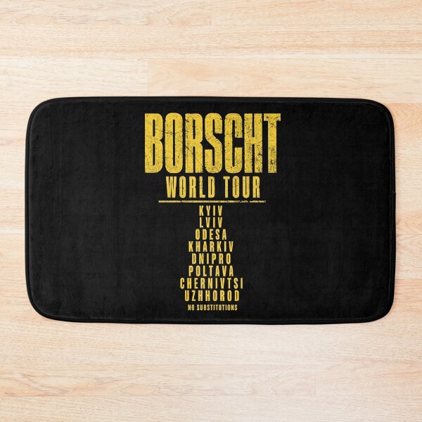 Item preview, Borscht World Tour Ukraine Cities Typography designed and sold by ML-Media.