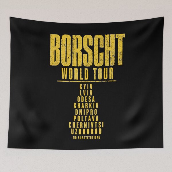 Item preview, Borscht World Tour Ukraine Cities Typography designed and sold by ML-Media.