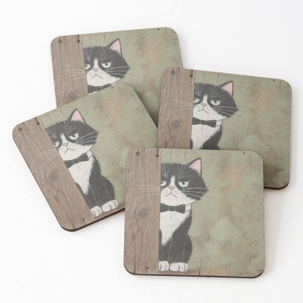 Aperçu de l'œuvre Chat tuxedo suspect Art populaire créée et vendue par PictorialWhimsy.