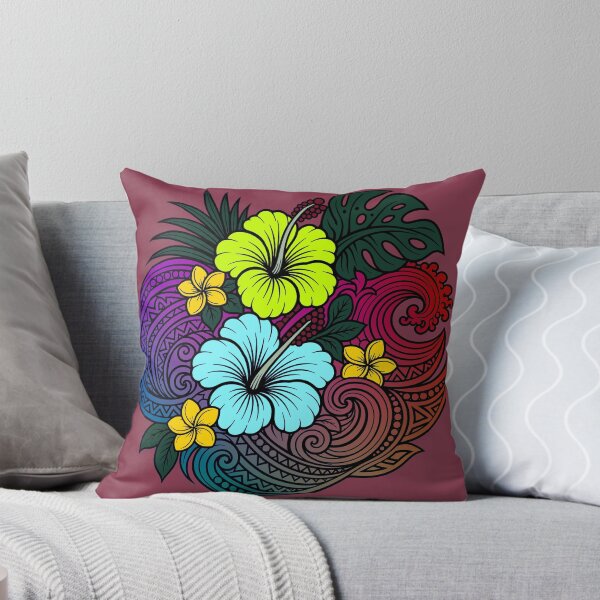 Item preview, Tropical Tribal Wave Floral Hibiscus Island Art designed and sold by The Fine Print by BassAddict.