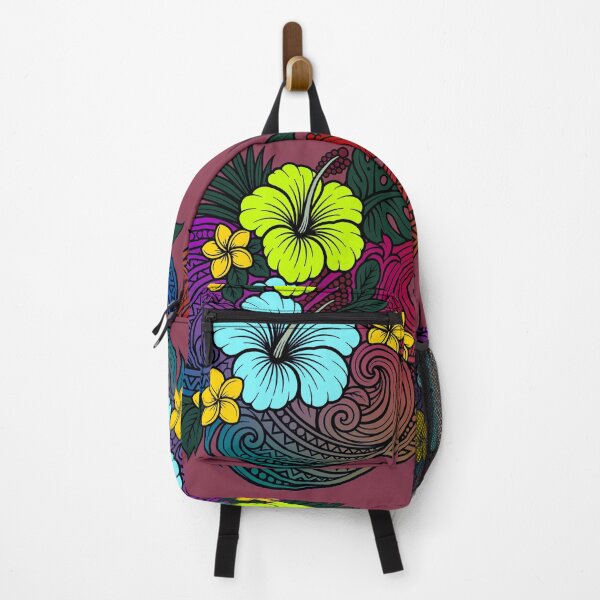 Item preview, Tropical Tribal Wave Floral Hibiscus Island Art designed and sold by The Fine Print by BassAddict.