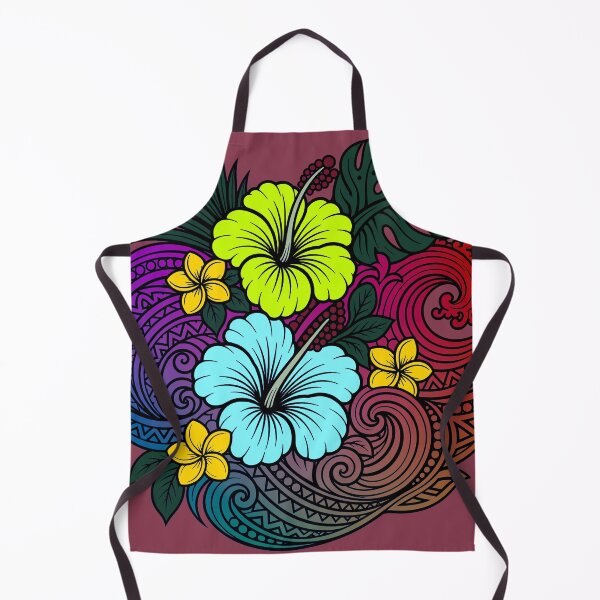 Item preview, Tropical Tribal Wave Floral Hibiscus Island Art designed and sold by The Fine Print by BassAddict.