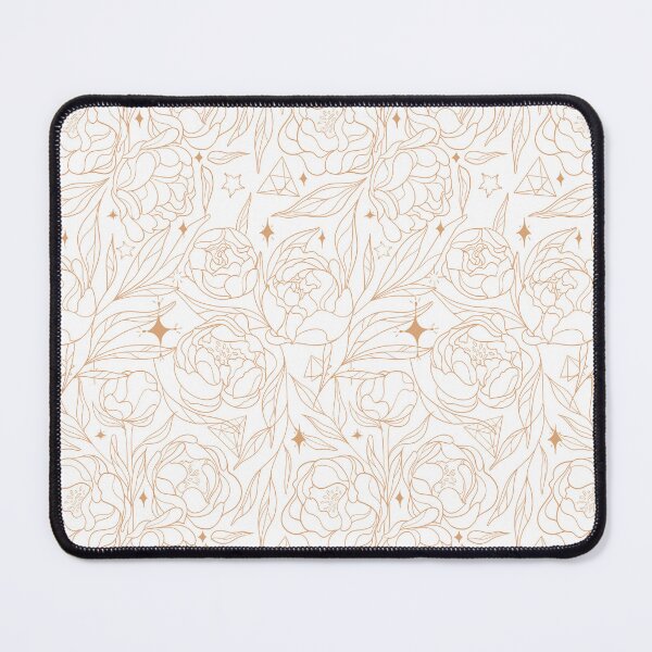Item preview, Magic Peonies - Gold on White designed and sold by prynadd / Alena's Magic Patterns.