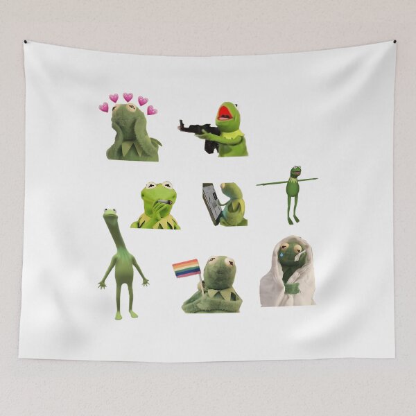Item preview, Ensemble d'autocollants mèmes Kermit designed and sold by PeaceTypo.