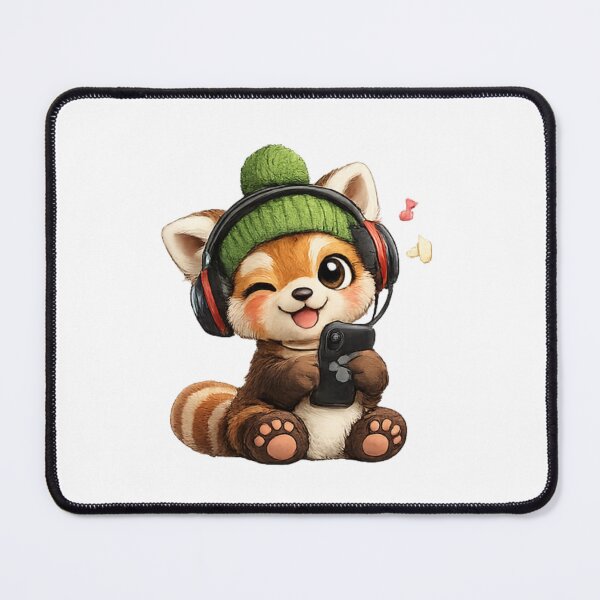 Item preview, Red panda with headphones designed and sold by Savnyy.