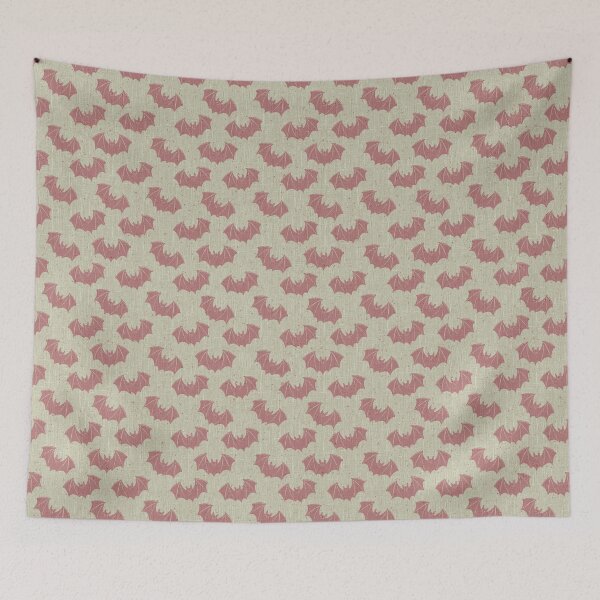 Item preview, Whimsical Gothic Bat Toile Halloween Folk Pattern designed and sold by DColourMuse.