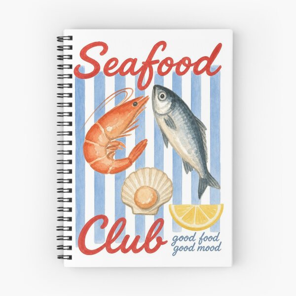 Item preview, Seafood Club Foodie Illustration with Marine Life designed and sold by ArtisticAveni.