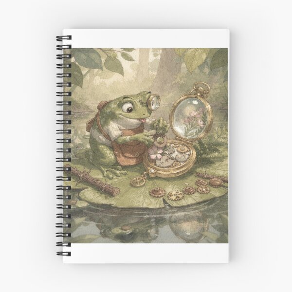 Item preview, Frog Watchmaker Fixing a Dewdrop Clock designed and sold by PictorialWhimsy.