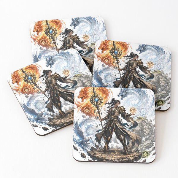 Item preview, Elemental Guardian Fantasy Warrior Art designed and sold by ali prints.