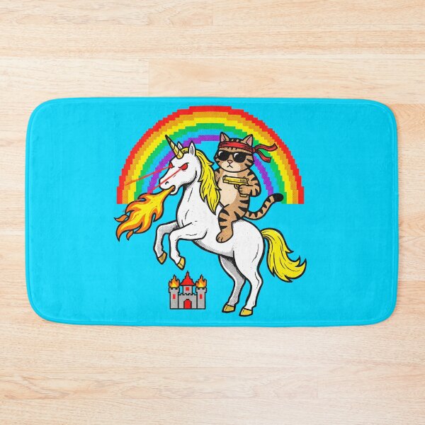 Item preview, Badass Cat Riding Unicorn designed and sold by TheSamuraiCat.