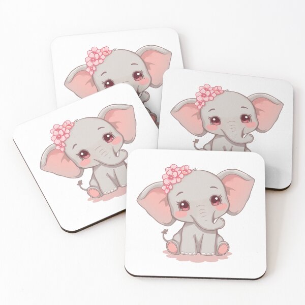 Item preview, Cute Baby Elephant: Flower Crown, Pastel Color, Kawaii Sticker designed and sold by DigitfanStudio.