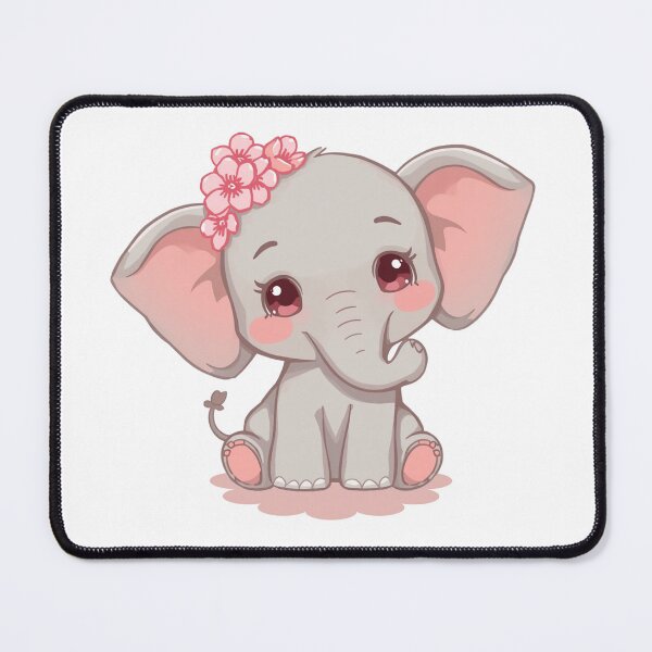 Item preview, Cute Baby Elephant: Flower Crown, Pastel Color, Kawaii Sticker designed and sold by DigitfanStudio.