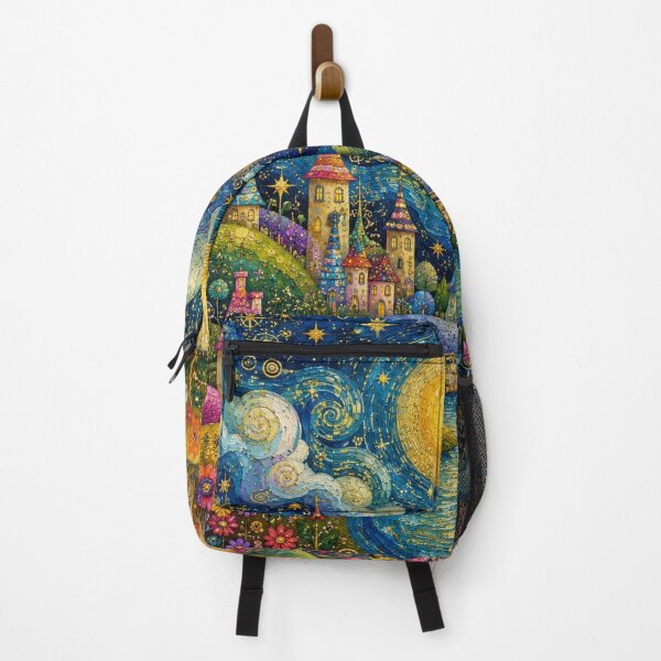 Item preview, Moonlit Fairytale Village Fantasy Art designed and sold by Yves Artico.