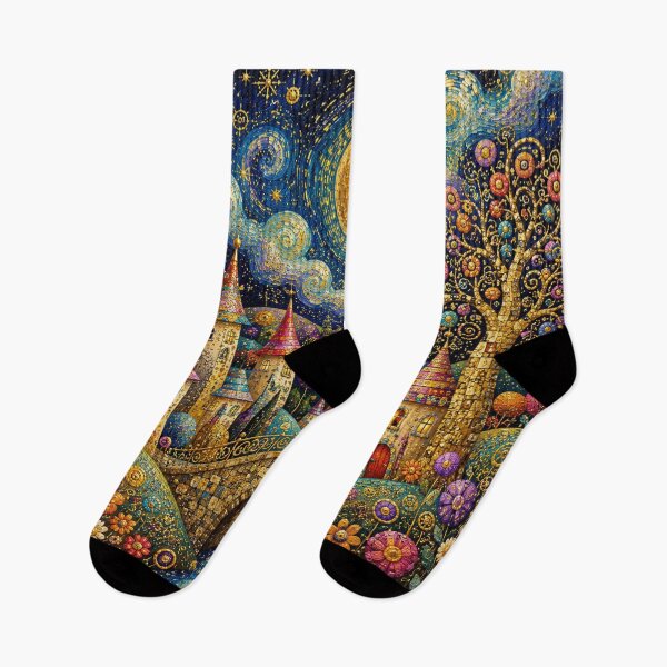 Item preview, Moonlit Fairytale Village Fantasy Art designed and sold by Yves Artico.