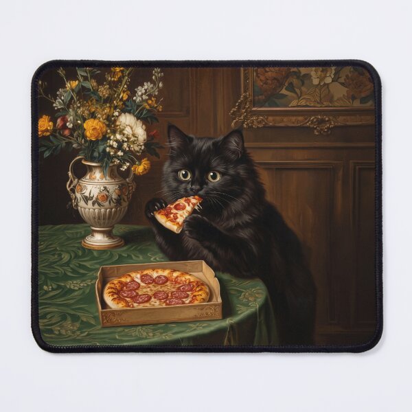 Item preview, Black Cat Pizza Night designed and sold by Anatolii_Kys.