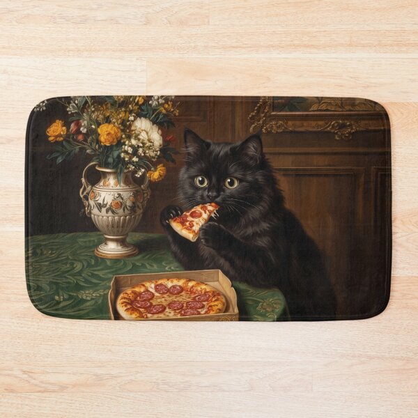 Item preview, Black Cat Pizza Night designed and sold by Anatolii_Kys.