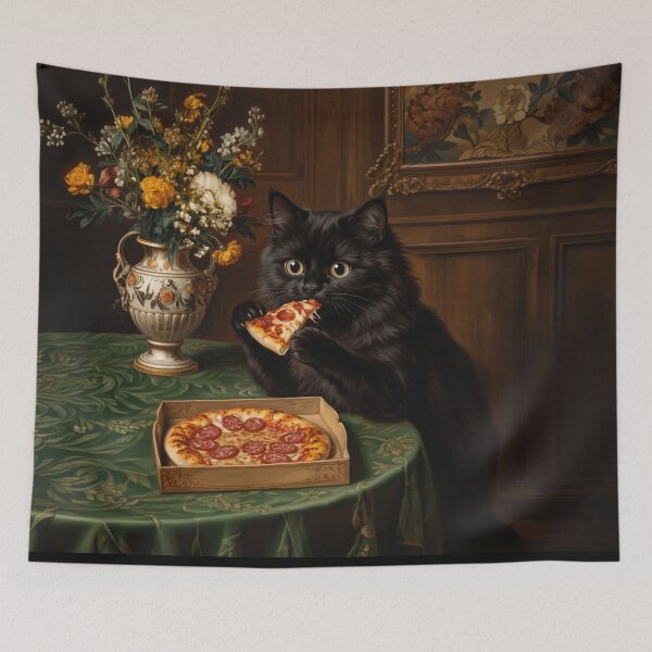 Item preview, Black Cat Pizza Night designed and sold by Anatolii_Kys.