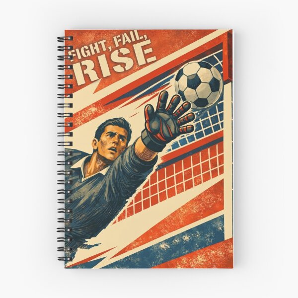 Item preview, Fight Fail Rise - Retro Football Goalkeeper Poster designed and sold by LegendQuarter.