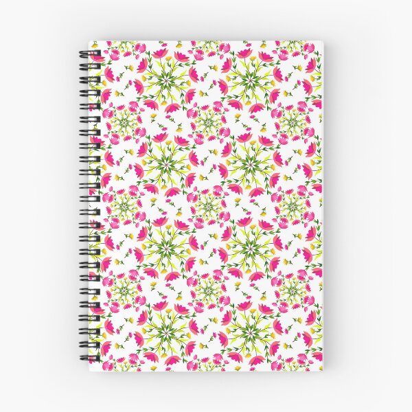 Item preview, Pink Floral Mandala Seamless Pattern with Blooming Wild Flowers on White Background, Decorative Vector Botanical Textile Print designed and sold by AjjimaJKM.