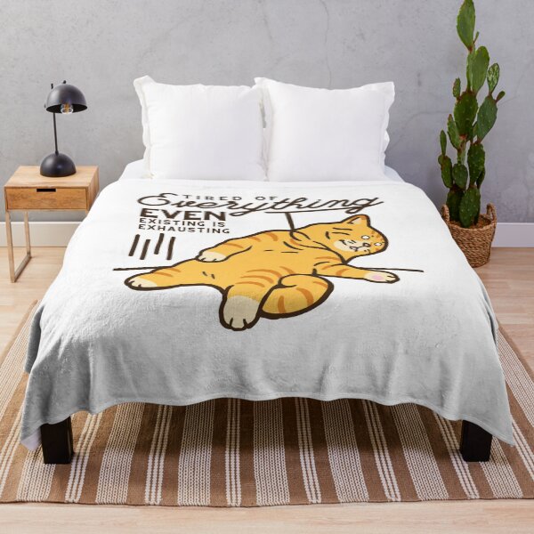 Item preview, Tired of Everything Cat | Funny Exhausted Orange Tabby Meme designed and sold by KomixsDesign.