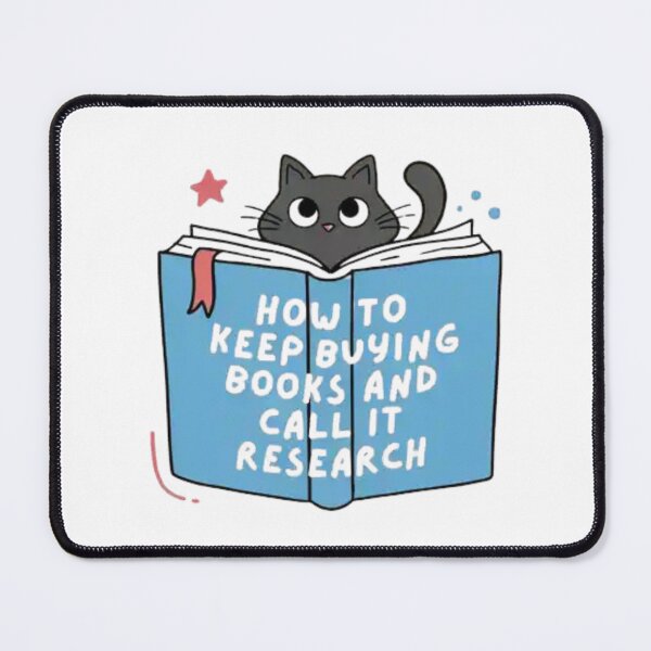 Item preview, Funny Reading Cat Bookworm Illustration for Book Lovers and Library Enthusiasts designed and sold by Charonde.
