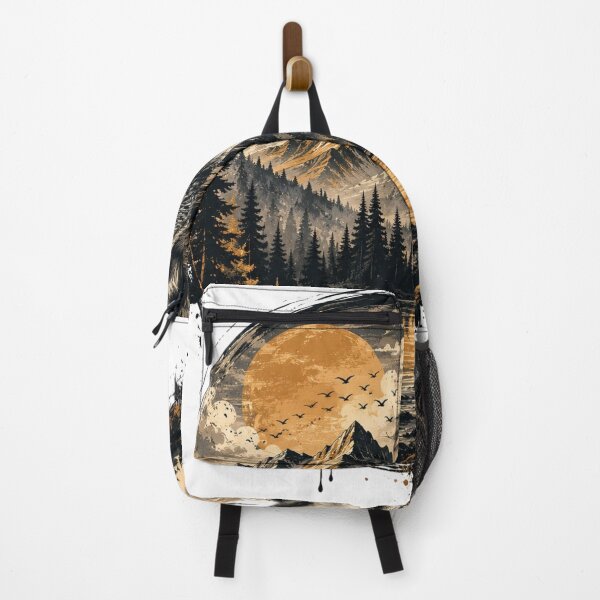Item preview, Majestic Wolf Mountain Landscape | Vintage Wildlife Nature Art designed and sold by DMQ-Designs.