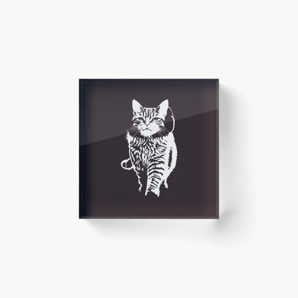 Item preview, Lofi Cat with Headphones Retro Line Art designed and sold by Moodprint5.