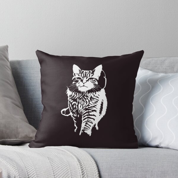 Item preview, Lofi Cat with Headphones Retro Line Art designed and sold by Moodprint5.