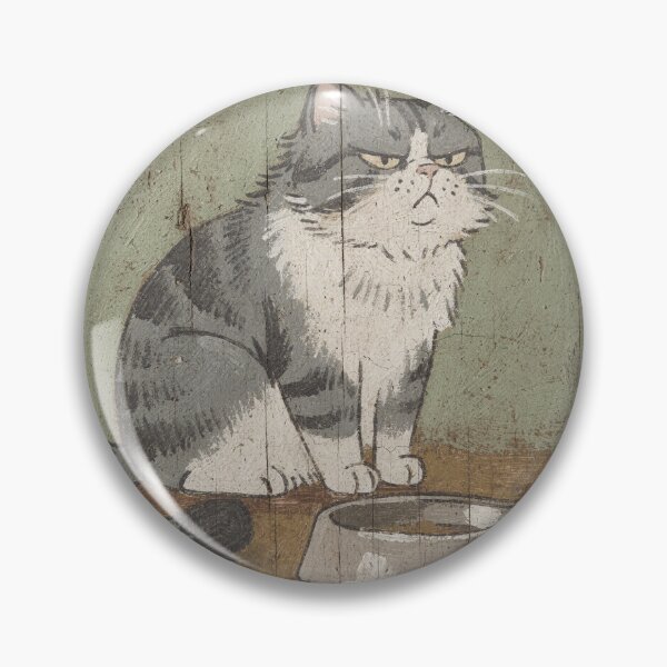 Item preview, Empty Bowl Outrage Cat Folk Art designed and sold by PictorialWhimsy.