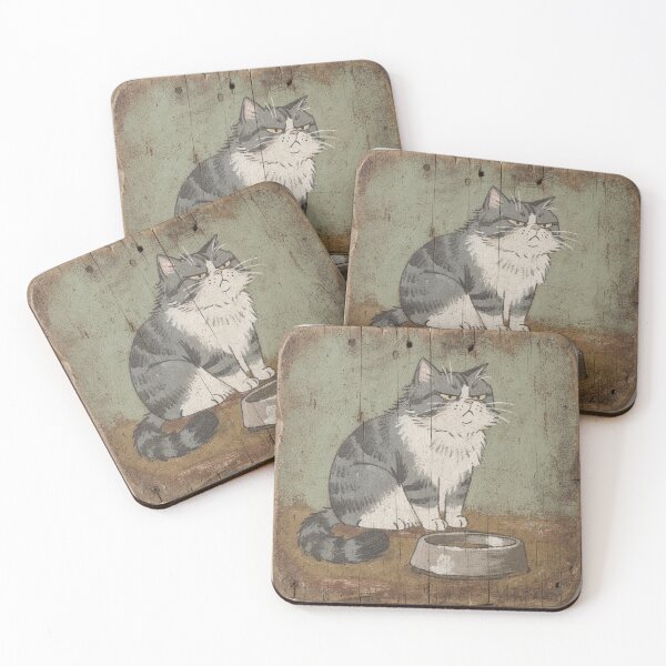 Item preview, Empty Bowl Outrage Cat Folk Art designed and sold by PictorialWhimsy.