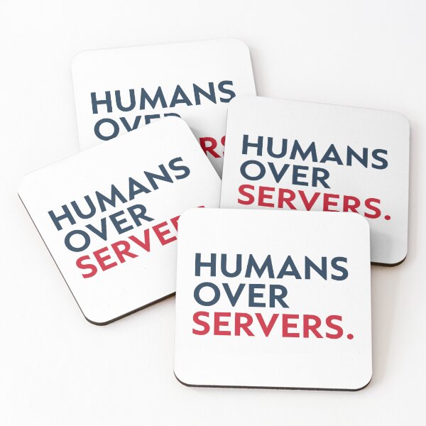 Item preview, Humans Over Servers | Anti AI Statement Typography designed and sold by GosiaArtGarden.